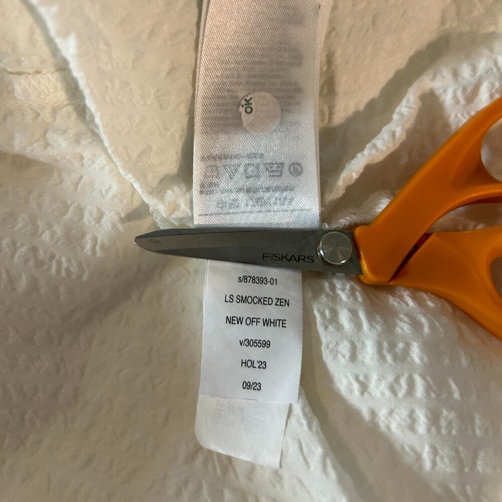 Gap Seersucker Peasant Shirt plus size XXL White - Picture 7 of 10